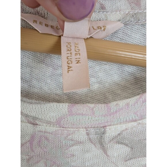 Rebecca Taylor Linen Floral Dress White Pink Extra Small - Picture 5 of 9